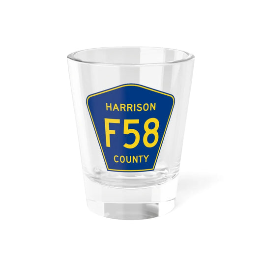 Harrison County Route F58 IA (Iowa) (Road Sign) Shot Glass 1.5oz 1.5oz - Go Mug Yourself
