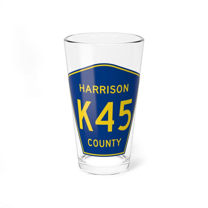Harrison County Route K45 IA (Iowa) (Road Sign) Pint Glass 16oz 16oz - Go Mug Yourself
