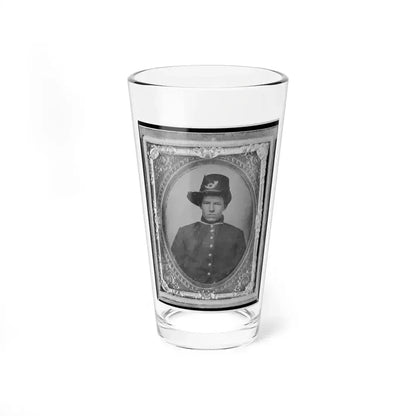Harrison (Harry) Corbin, Pvt., U.S.A., Half-Length Portrait Facing Front (U.S. Civil War) Pint Glass 16oz 16oz - Go Mug Yourself