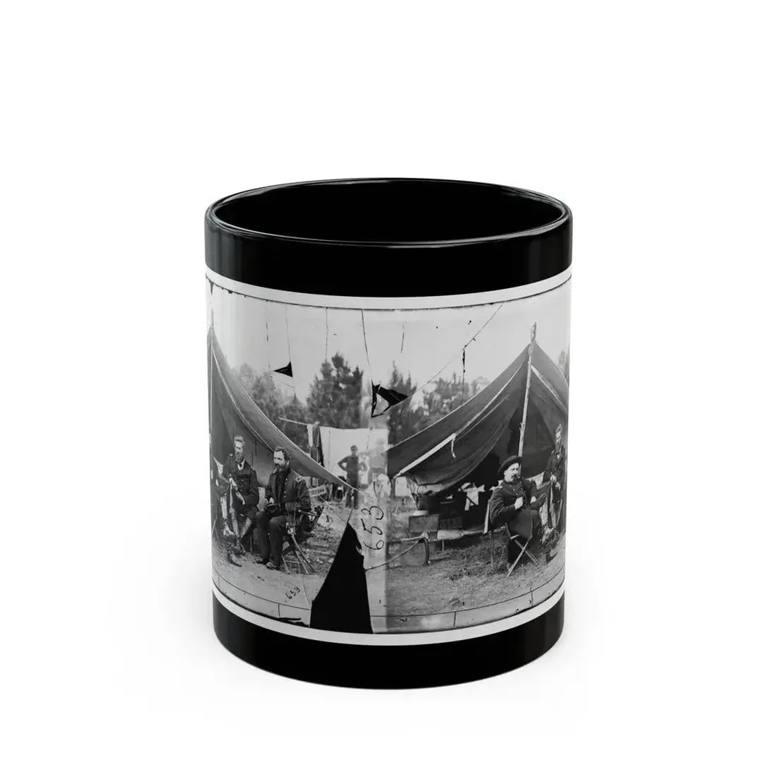 Harrison's Landing, Va. Col. Albert V. Colburn, Col. Delos B. Sacket, And Gen. John Sedgwick (U.S. Civil War) Black Coffee Mug 11oz - Go Mug Yourself