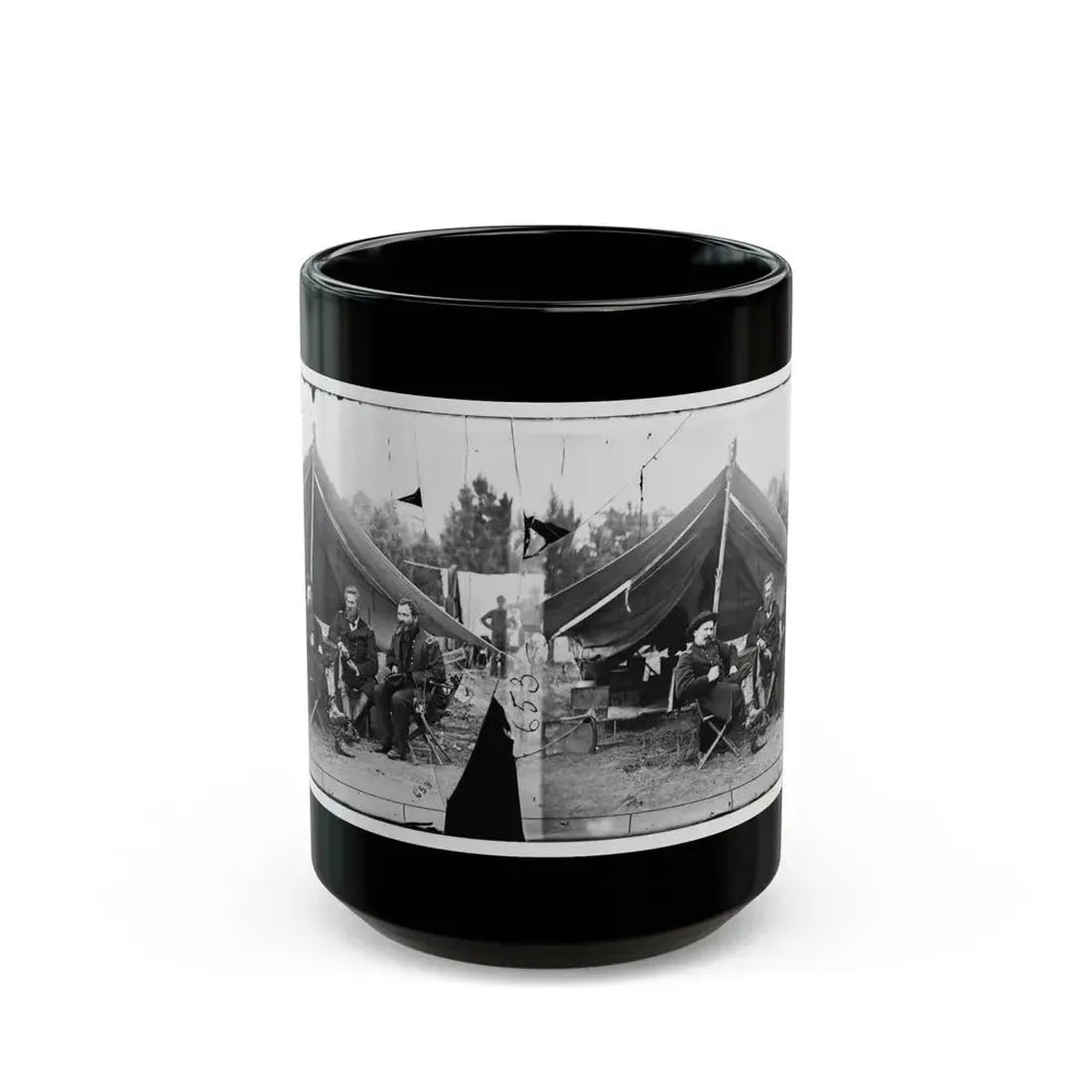 Harrison's Landing, Va. Col. Albert V. Colburn, Col. Delos B. Sacket, And Gen. John Sedgwick (U.S. Civil War) Black Coffee Mug 15oz - Go Mug Yourself