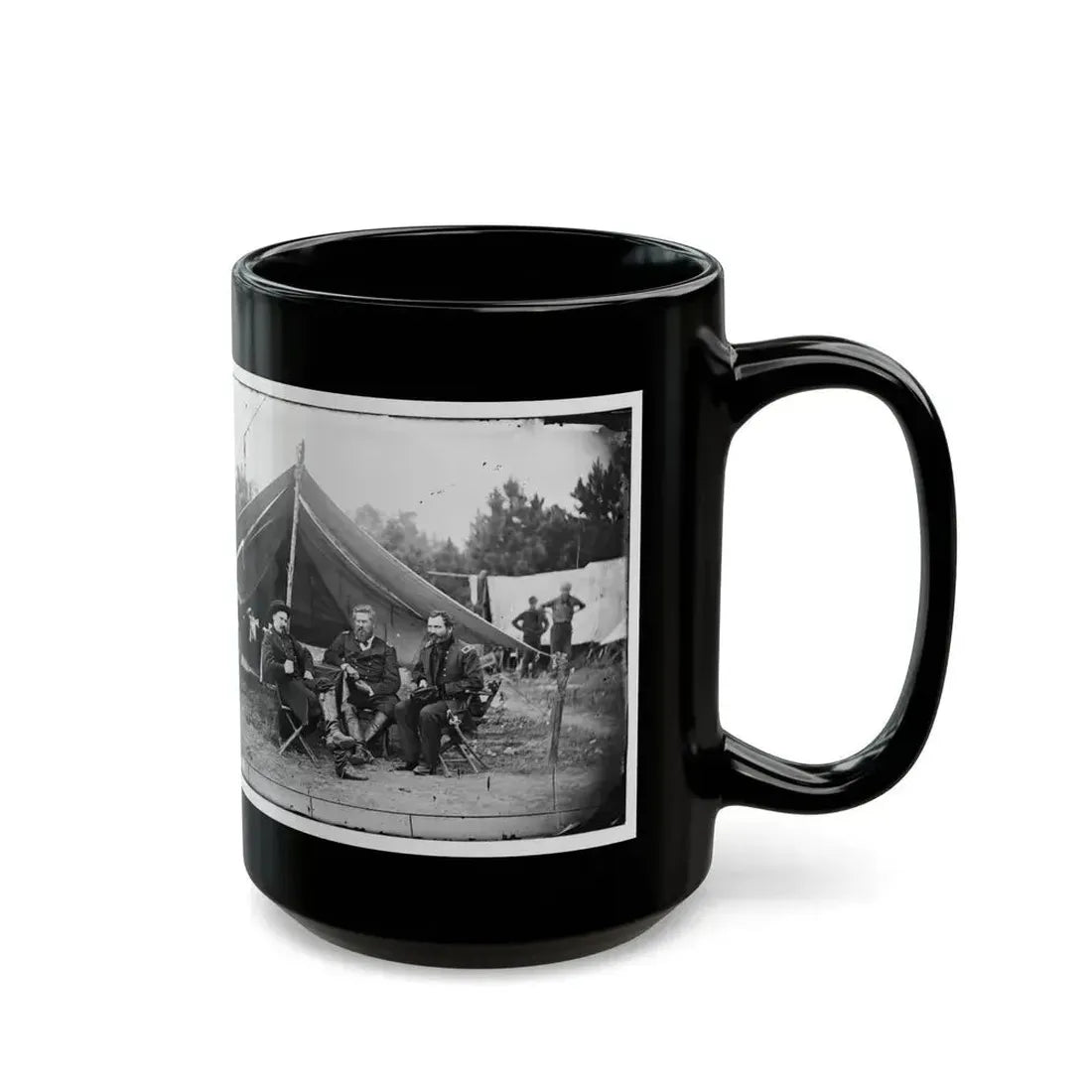 Harrison's Landing, Va. Col. Albert V. Colburn, Col. Delos B. Sacket, And Gen. John Sedgwick (U.S. Civil War) Black Coffee Mug - Go Mug Yourself