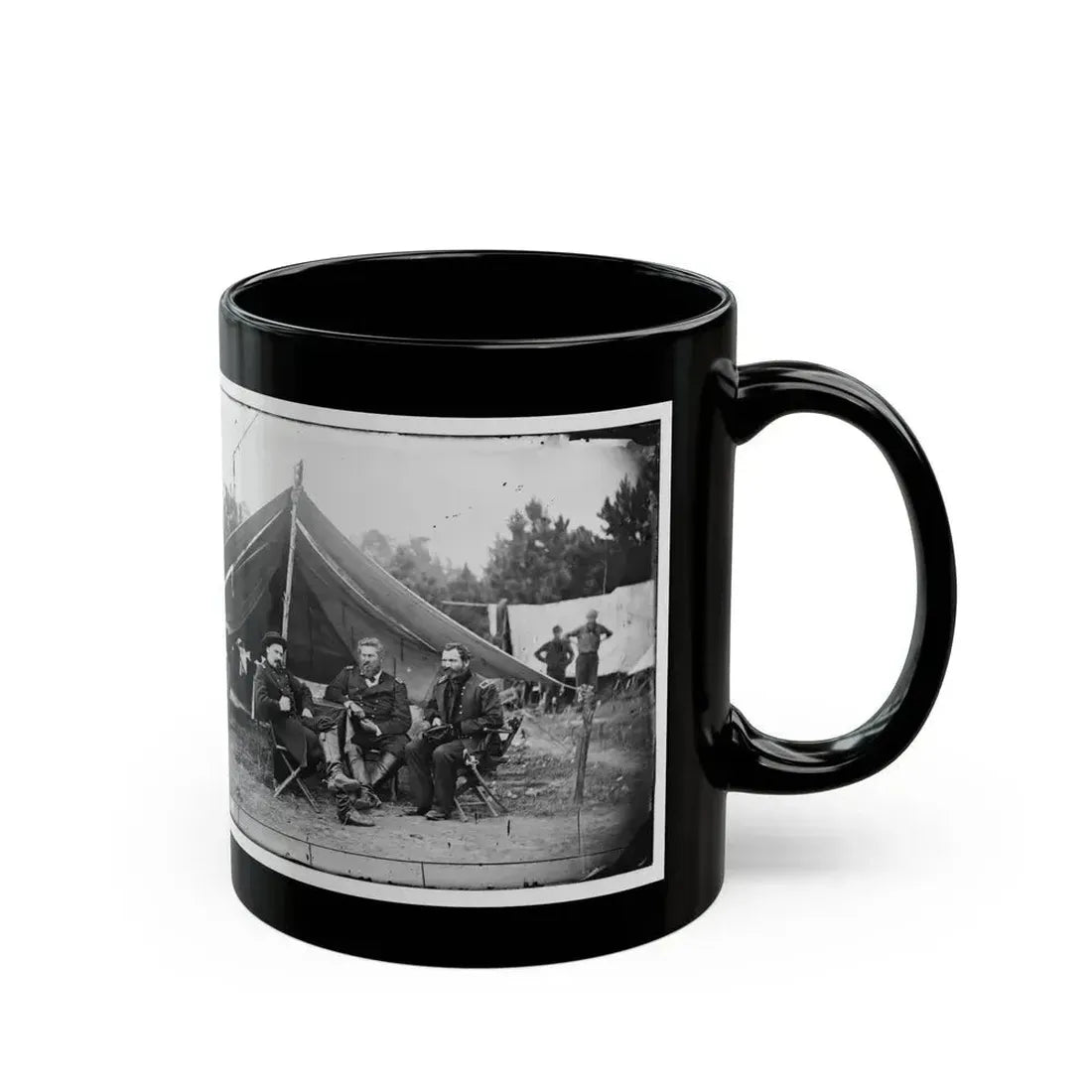 Harrison's Landing, Va. Col. Albert V. Colburn, Col. Delos B. Sacket, And Gen. John Sedgwick (U.S. Civil War) Black Coffee Mug - Go Mug Yourself