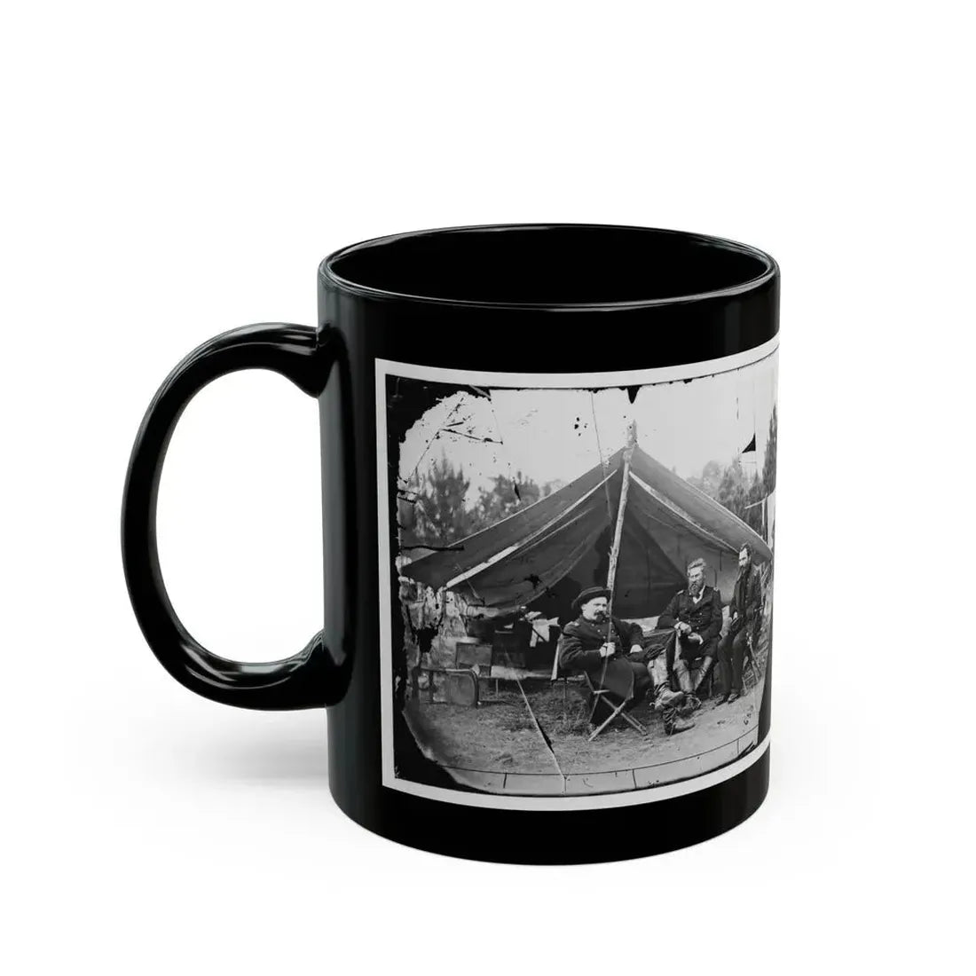 Harrison's Landing, Va. Col. Albert V. Colburn, Col. Delos B. Sacket, And Gen. John Sedgwick (U.S. Civil War) Black Coffee Mug - Go Mug Yourself