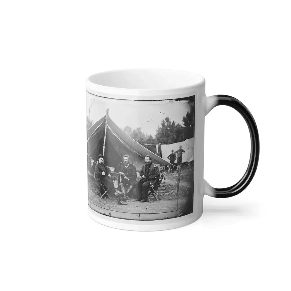 Harrison's Landing, Va. Col. Albert V. Colburn, Col. Delos B. Sacket, and Gen. John Sedgwick (U.S. Civil War) Color Changing Coffee Mug 11oz - Go Mug Yourself
