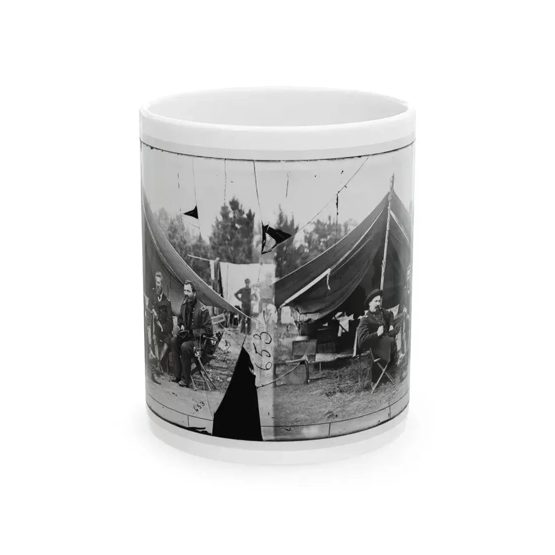 Harrison's Landing, Va. Col. Albert V. Colburn, Col. Delos B. Sacket, And Gen. John Sedgwick (U.S. Civil War) White Coffee Mug 11oz - Go Mug Yourself