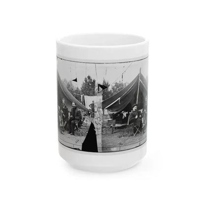 Harrison's Landing, Va. Col. Albert V. Colburn, Col. Delos B. Sacket, And Gen. John Sedgwick (U.S. Civil War) White Coffee Mug 15oz - Go Mug Yourself