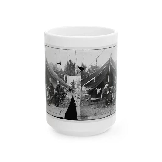 Harrison's Landing, Va. Col. Albert V. Colburn, Col. Delos B. Sacket, And Gen. John Sedgwick (U.S. Civil War) White Coffee Mug 15oz - Go Mug Yourself