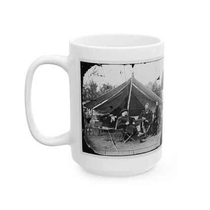 Harrison's Landing, Va. Col. Albert V. Colburn, Col. Delos B. Sacket, And Gen. John Sedgwick (U.S. Civil War) White Coffee Mug - Go Mug Yourself