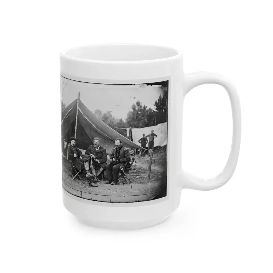 Harrison's Landing, Va. Col. Albert V. Colburn, Col. Delos B. Sacket, And Gen. John Sedgwick (U.S. Civil War) White Coffee Mug - Go Mug Yourself