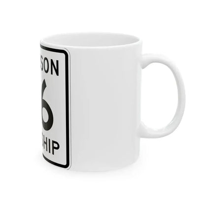 Harrison Township Route 46 Logan County Ohio (Ohio) (Road Sign) White Coffee Mug - Go Mug Yourself