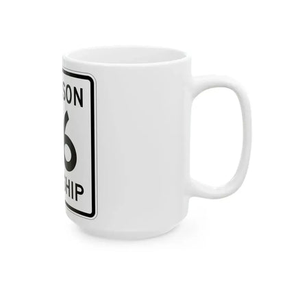 Harrison Township Route 46 Logan County Ohio (Ohio) (Road Sign) White Coffee Mug - Go Mug Yourself