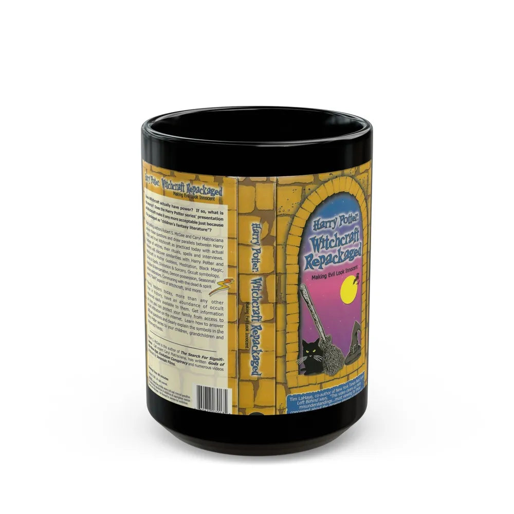 HARRY POTTER WITCHCRAFT REPACKAGED MAKING EVIL LOOK INNOCENT (VHS COVER) - Black Coffee Mug-15oz-Go Mug Yourself