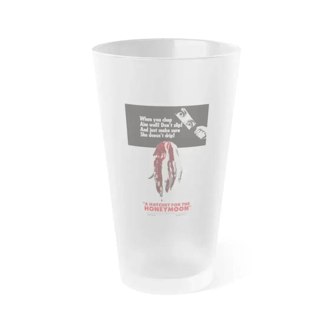 HATCHET FOR THE HONEYMOON 1970 Movie Poster - Frosted Pint Glass 16oz Default Title - Go Mug Yourself