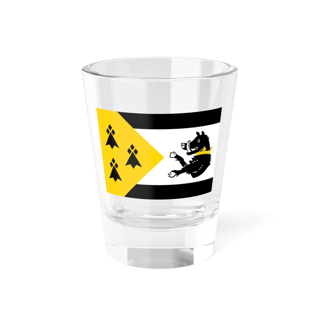 Haut-Leon traditional district flag (France) Shot Glass 1.5oz 1.5oz - Go Mug Yourself