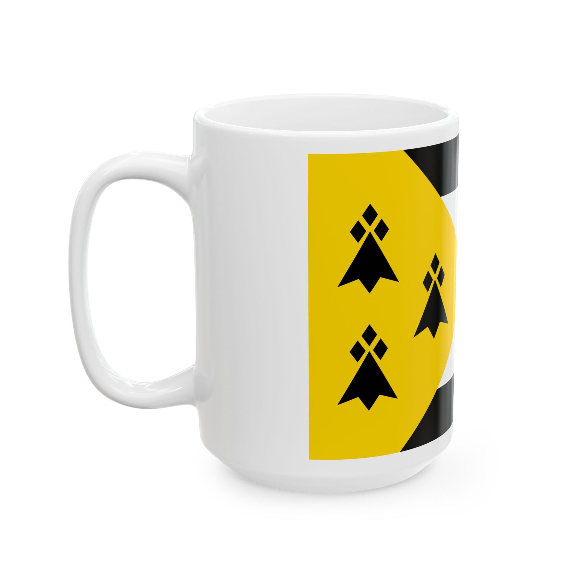 Haut-Leon traditional district flag (France) White Coffee Mug-Go Mug Yourself