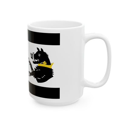 Haut-Leon traditional district flag (France) White Coffee Mug-Go Mug Yourself