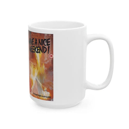 HAVE A NICE WEEKEND HORROR (VHS COVER) - White Coffee Mug - Go Mug Yourself