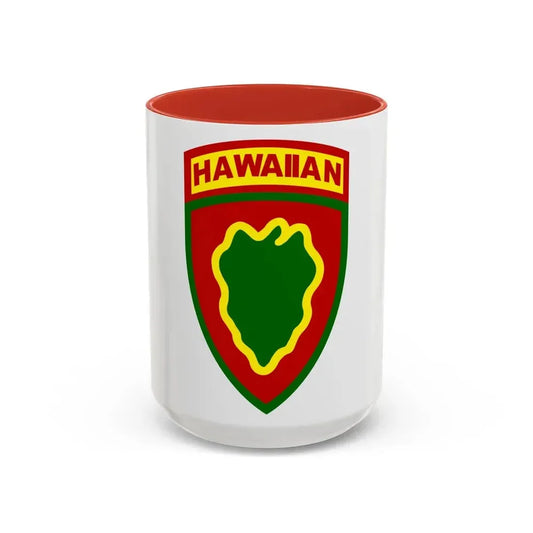Hawaiian Division (U.S. Army) Accent Coffee Mug 15oz Red - Go Mug Yourself