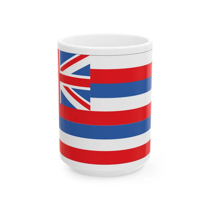 Hawaiian Flag Official (United States) White Coffee Mug 15oz - Go Mug Yourself