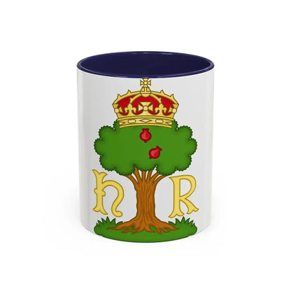 Hawthorn Bush Badge of Henry VII - Accent Coffee Mug 11oz Navy - Go Mug Yourself