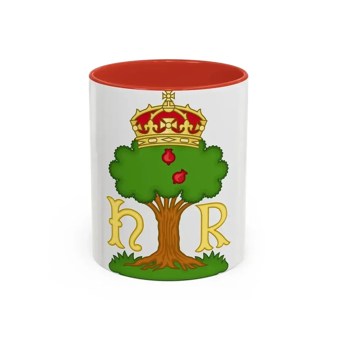 Hawthorn Bush Badge of Henry VII - Accent Coffee Mug 11oz Red - Go Mug Yourself
