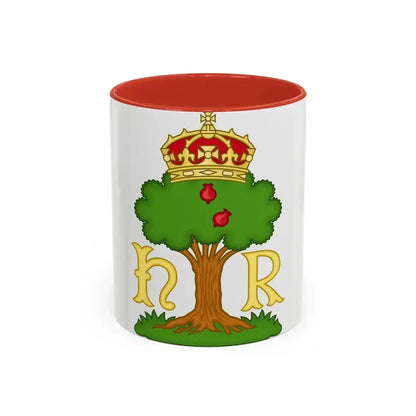 Hawthorn Bush Badge of Henry VII - Accent Coffee Mug 11oz Red - Go Mug Yourself