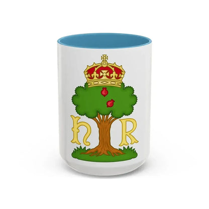 Hawthorn Bush Badge of Henry VII - Accent Coffee Mug 15oz Light Blue - Go Mug Yourself