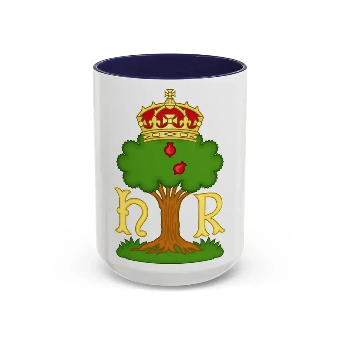 Hawthorn Bush Badge of Henry VII - Accent Coffee Mug 15oz Navy - Go Mug Yourself