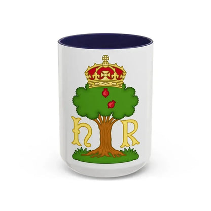 Hawthorn Bush Badge of Henry VII - Accent Coffee Mug 15oz Navy - Go Mug Yourself