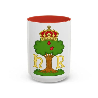 Hawthorn Bush Badge of Henry VII - Accent Coffee Mug 15oz Red - Go Mug Yourself