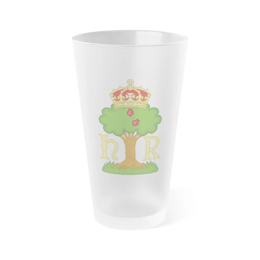 Hawthorn Bush Badge of Henry VII - Frosted Pint Glass 16oz-16oz-Frosted-Go Mug Yourself