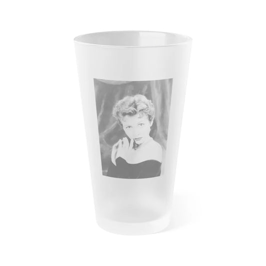 Hazel Court #03 (Vintage Female Icon) Frosted Pint Glass 16oz-16oz-Frosted-Go Mug Yourself