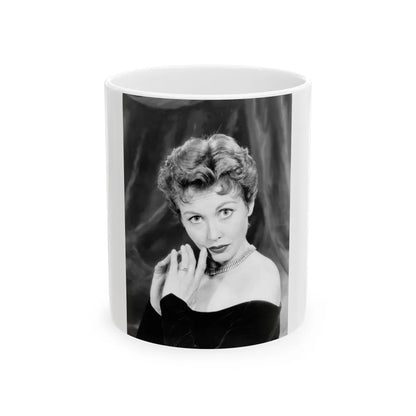 Hazel Court #03 (Vintage Female Icon) White Coffee Mug-11oz-Go Mug Yourself