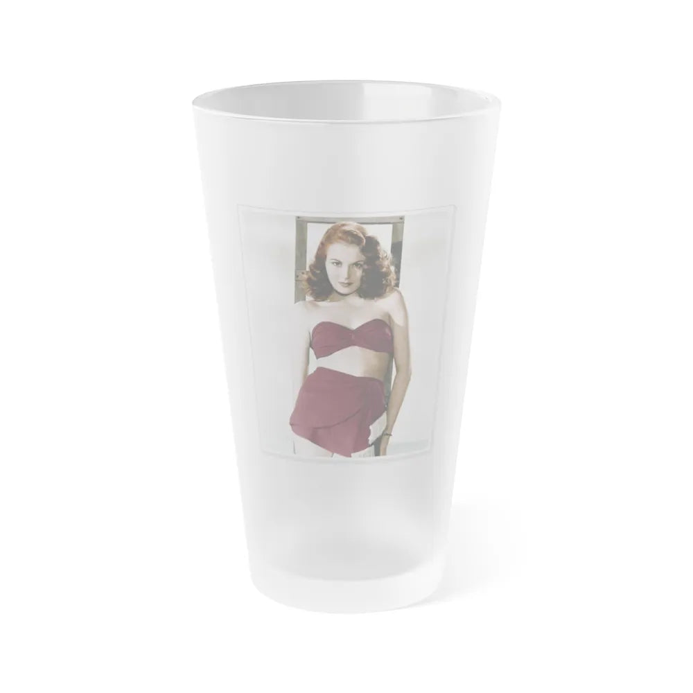 Hazel Court #04 (Vintage Female Icon) Frosted Pint Glass 16oz-16oz-Frosted-Go Mug Yourself