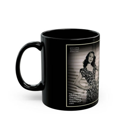 Hazel Court #09 (Vintage Female Icon) Black Coffee Mug-Go Mug Yourself