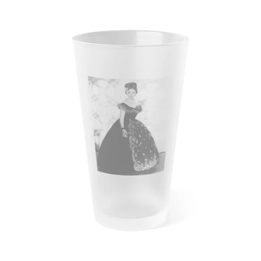 Hazel Court #105 (Vintage Female Icon) Frosted Pint Glass 16oz-16oz-Frosted-Go Mug Yourself