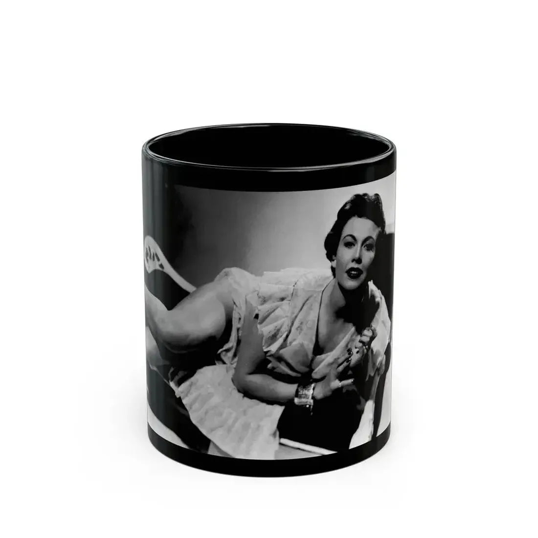 Hazel Court #111 (Vintage Female Icon) Black Coffee Mug 11oz - Go Mug Yourself