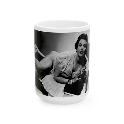 Hazel Court #111 (Vintage Female Icon) White Coffee Mug-15oz-Go Mug Yourself