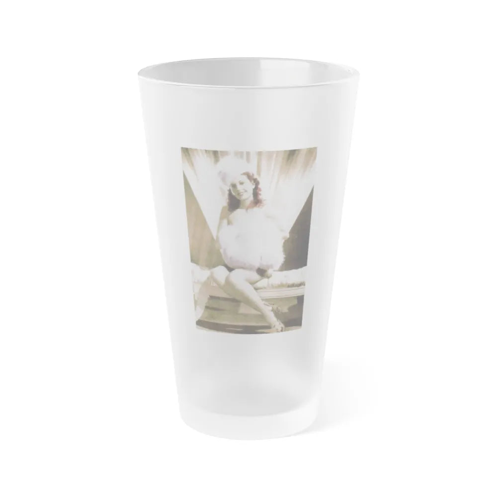 Hazel Court #16 (Vintage Female Icon) Frosted Pint Glass 16oz-16oz-Frosted-Go Mug Yourself