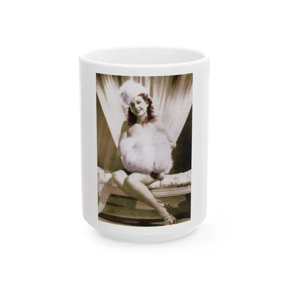 Hazel Court #16 (Vintage Female Icon) White Coffee Mug 15oz - Go Mug Yourself