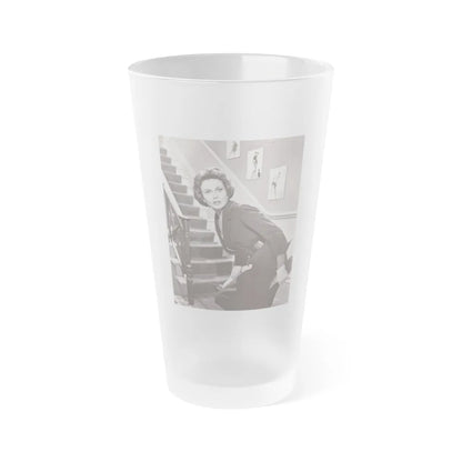 Hazel Court #19 (Vintage Female Icon) Frosted Pint Glass 16oz-16oz-Frosted-Go Mug Yourself