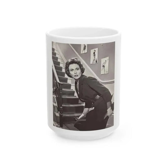 Hazel Court #19 (Vintage Female Icon) White Coffee Mug 15oz - Go Mug Yourself