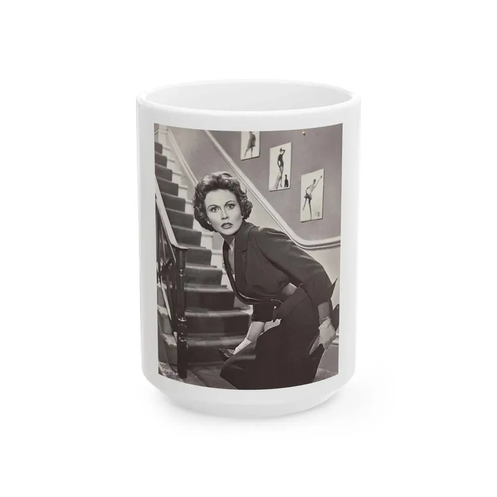 Hazel Court #19 (Vintage Female Icon) White Coffee Mug 15oz - Go Mug Yourself