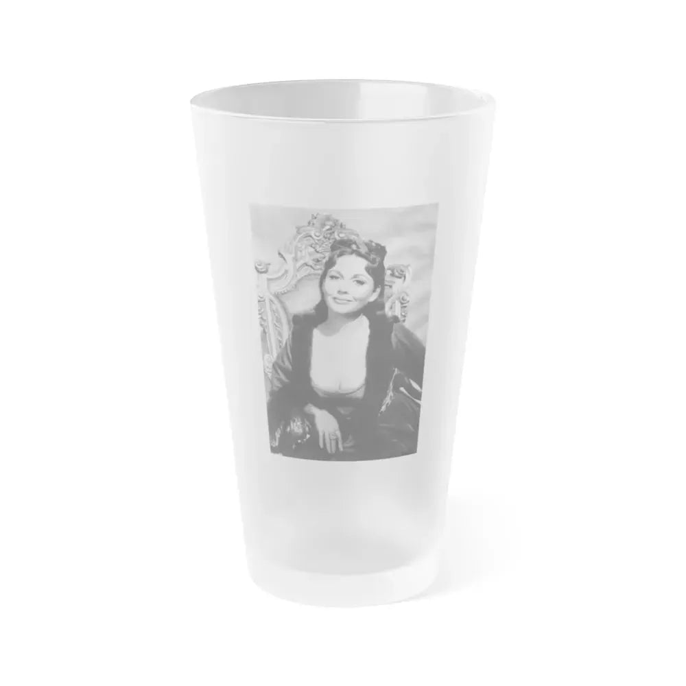 Hazel Court #21 (Vintage Female Icon) Frosted Pint Glass 16oz 16oz Frosted - Go Mug Yourself