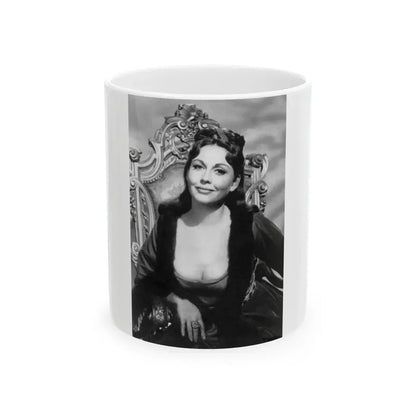 Hazel Court #21 (Vintage Female Icon) White Coffee Mug 11oz - Go Mug Yourself