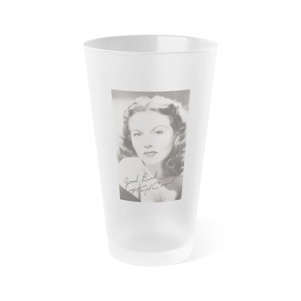 Hazel Court #22 (Vintage Female Icon) Frosted Pint Glass 16oz-16oz-Frosted-Go Mug Yourself