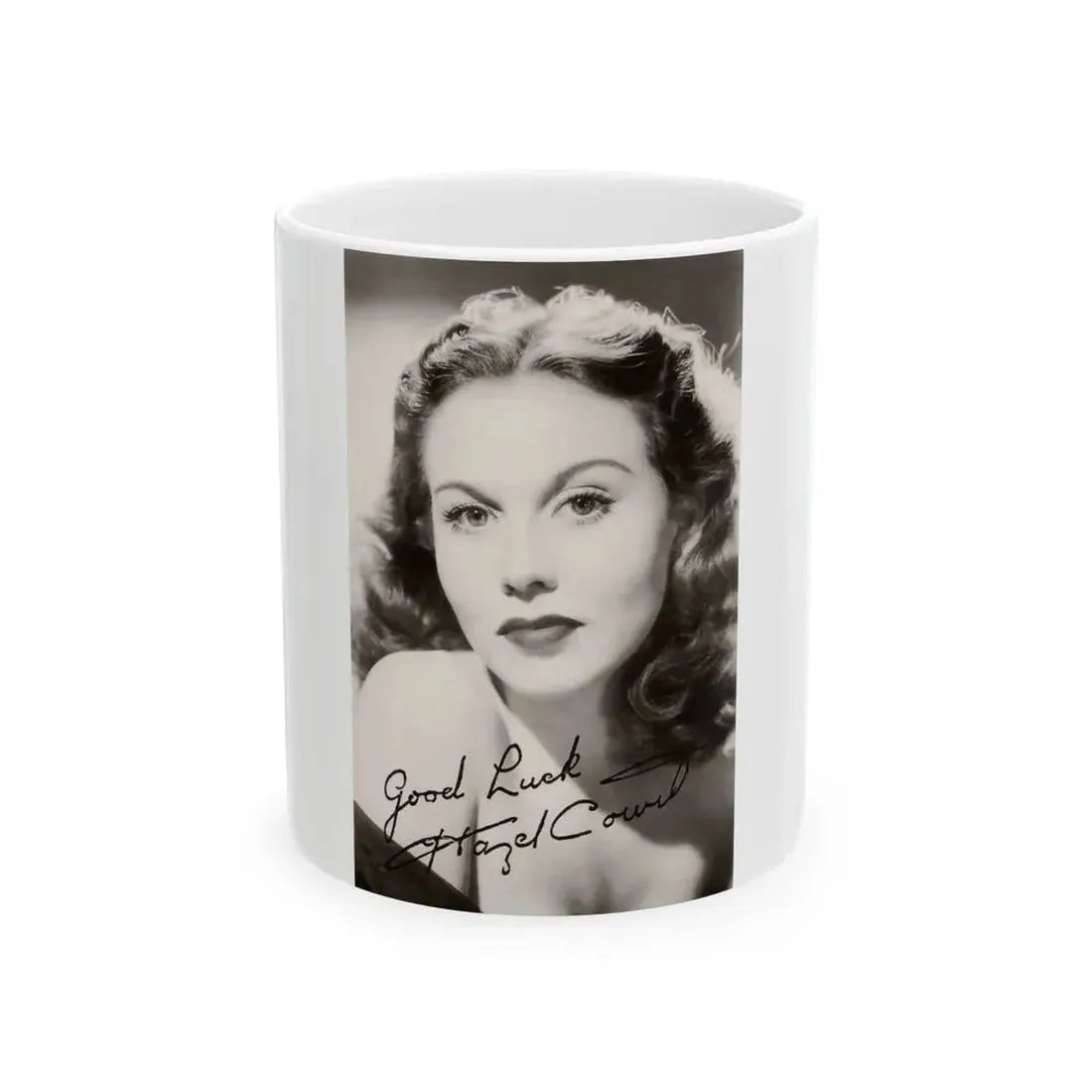 Hazel Court #22 (Vintage Female Icon) White Coffee Mug 11oz - Go Mug Yourself