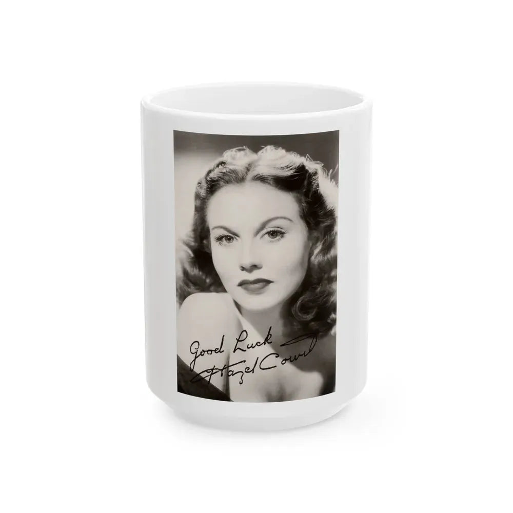 Hazel Court #22 (Vintage Female Icon) White Coffee Mug 15oz - Go Mug Yourself
