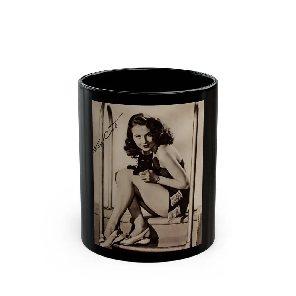 Hazel Court #24 (Vintage Female Icon) Black Coffee Mug-11oz-Go Mug Yourself